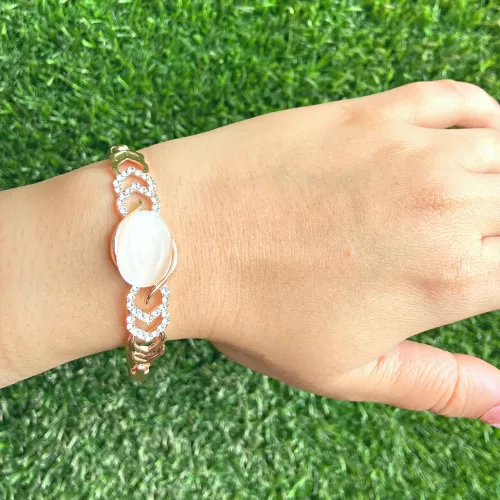 Rose Gold Colored Mona Lisa Bangle Bracelet for Girls and Women - Bracelets | Laadosa Creations