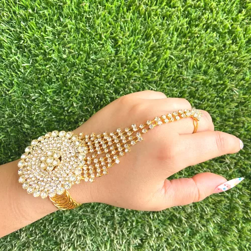 Silver Tone Haath Phool or Hath Panja for Women Image 2