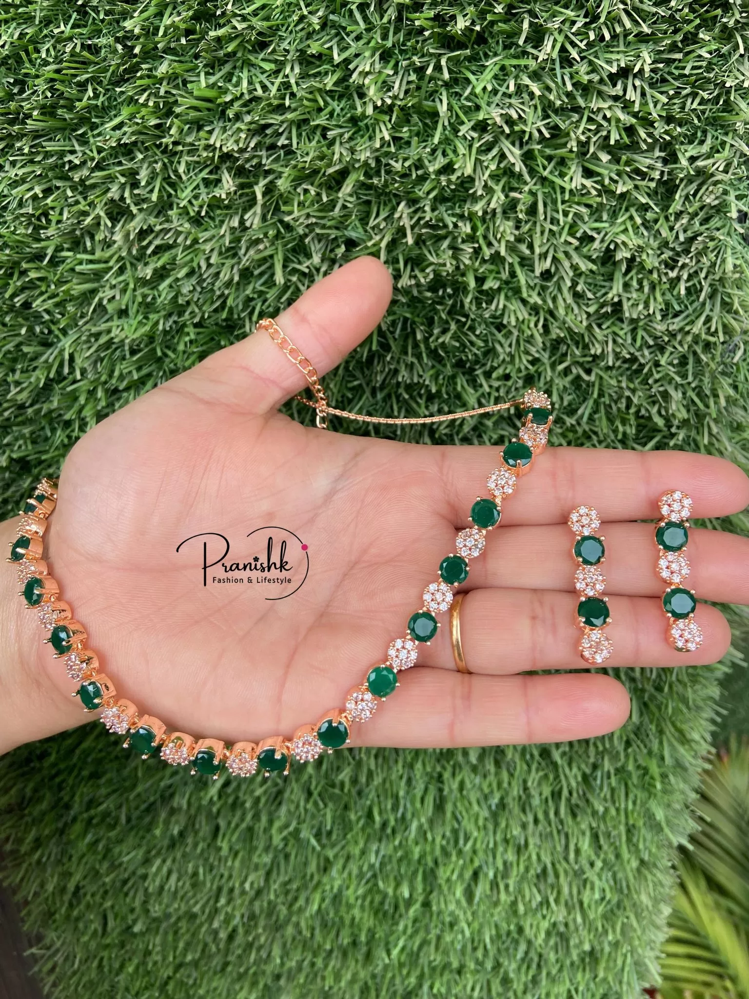 Green And Golden AD Necklace Image 4