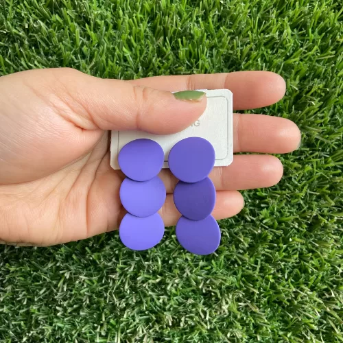 Purple Matte Finish Earrings - Earrings | Laadosa Creations
