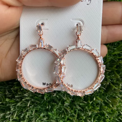 Rose Gold Colored Circular Efulgenz Party Earrings Image 2