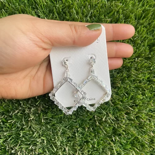 Diamond Shape Crystal Party Earrings