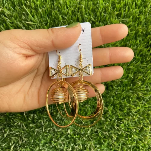 Circle Design Casual Pearl Earring - Earrings | Laadosa Creations