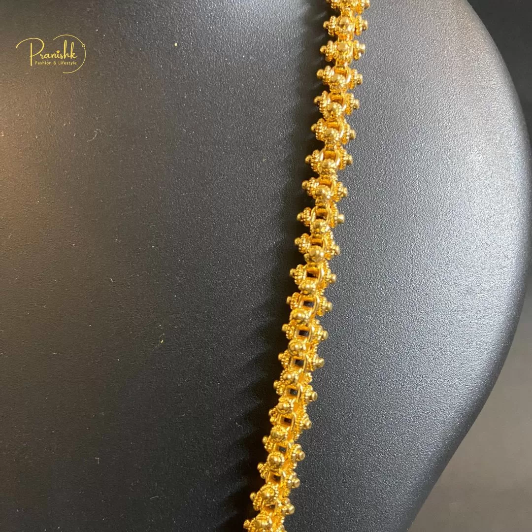 Gold Tone Kerala Sundari Ball Design South Indian Unique Rare Chain Image 3