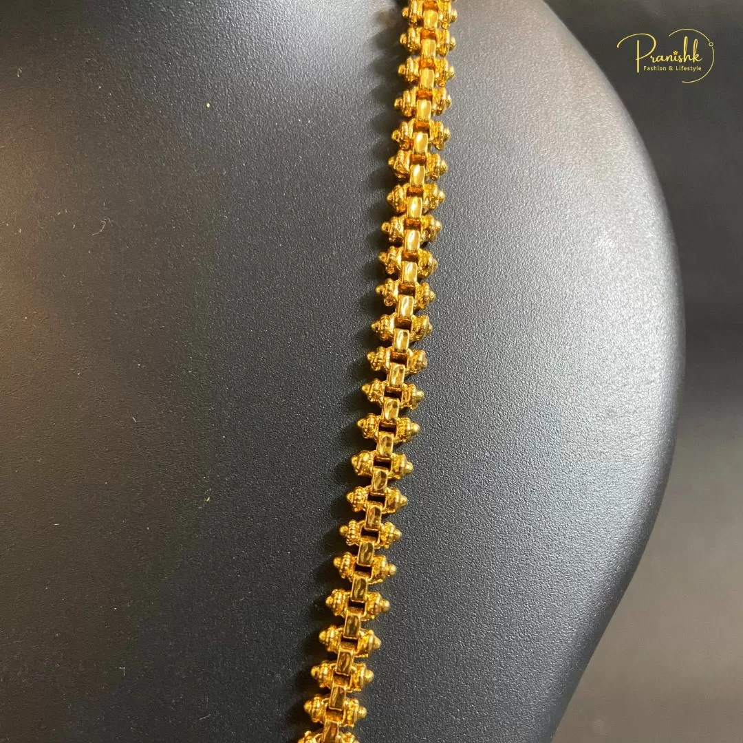 Kerala Sundari S Cut Model Gold Tone Thick Traditional Chain Image 2