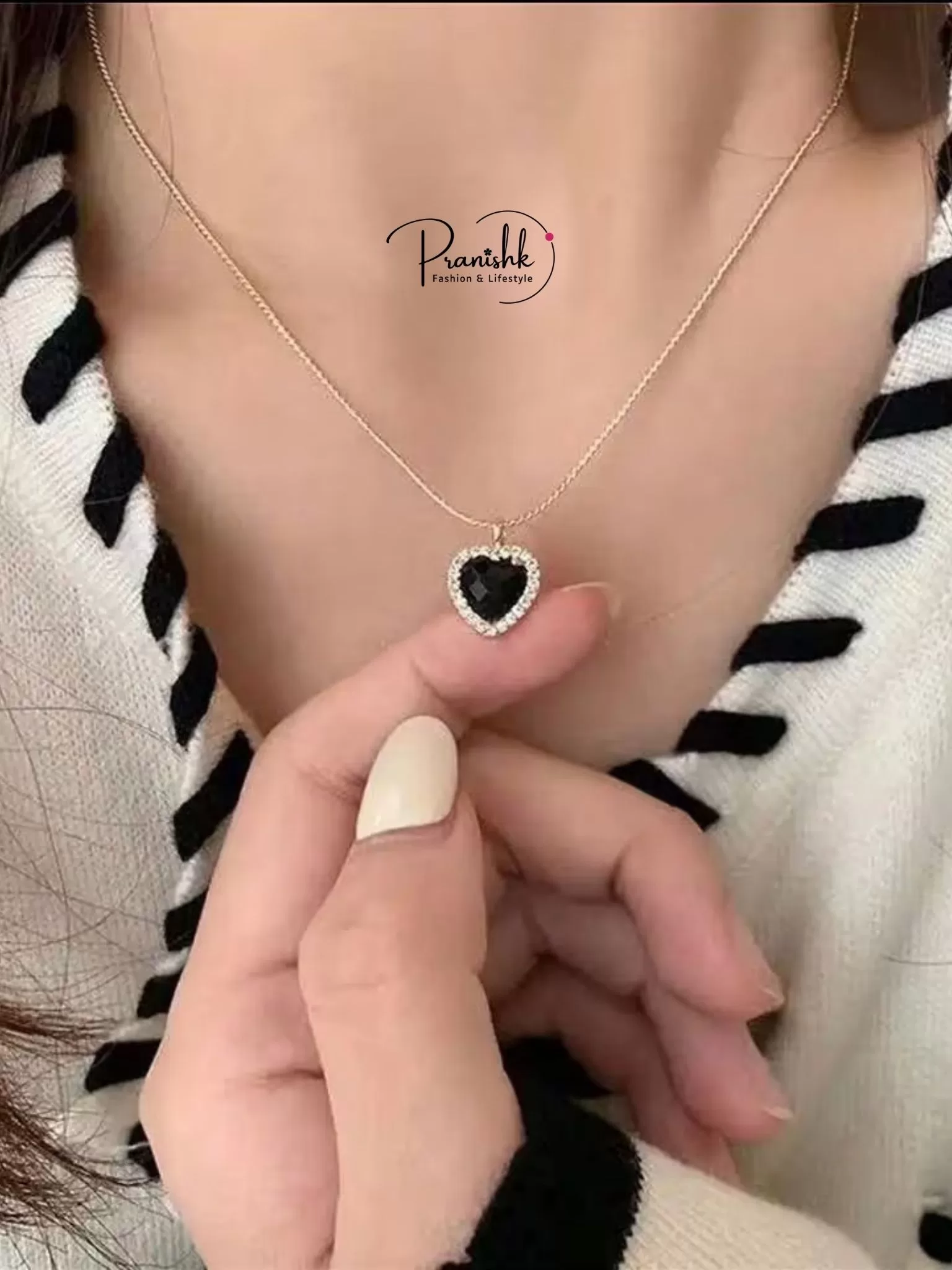 Cute Black Heart Pendant With Two More Pendants Image 3