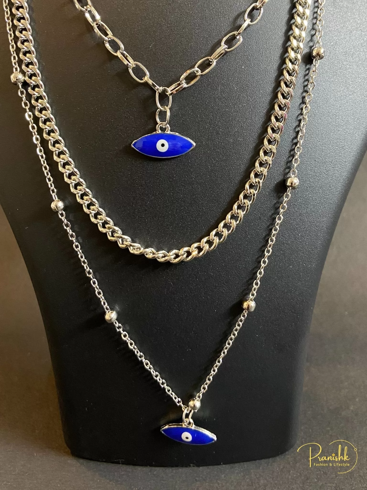 Evil Eye With Cuban Link Chain Image 2