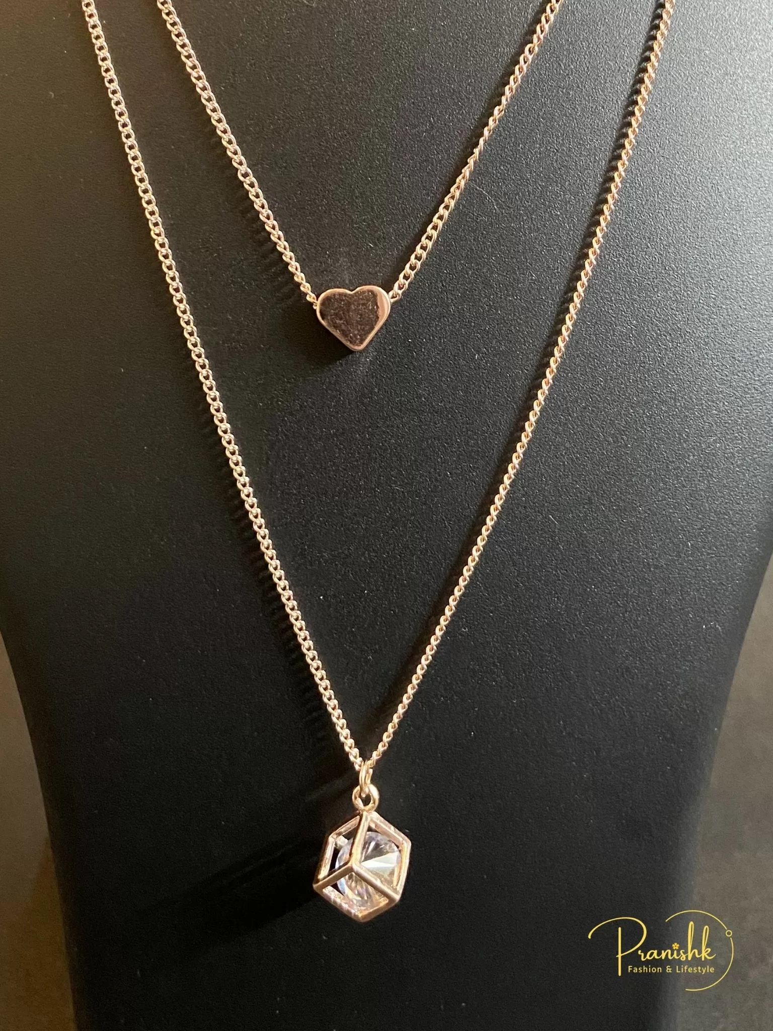 Cute Littele Heart With Mini Crystal Pendant Image 2