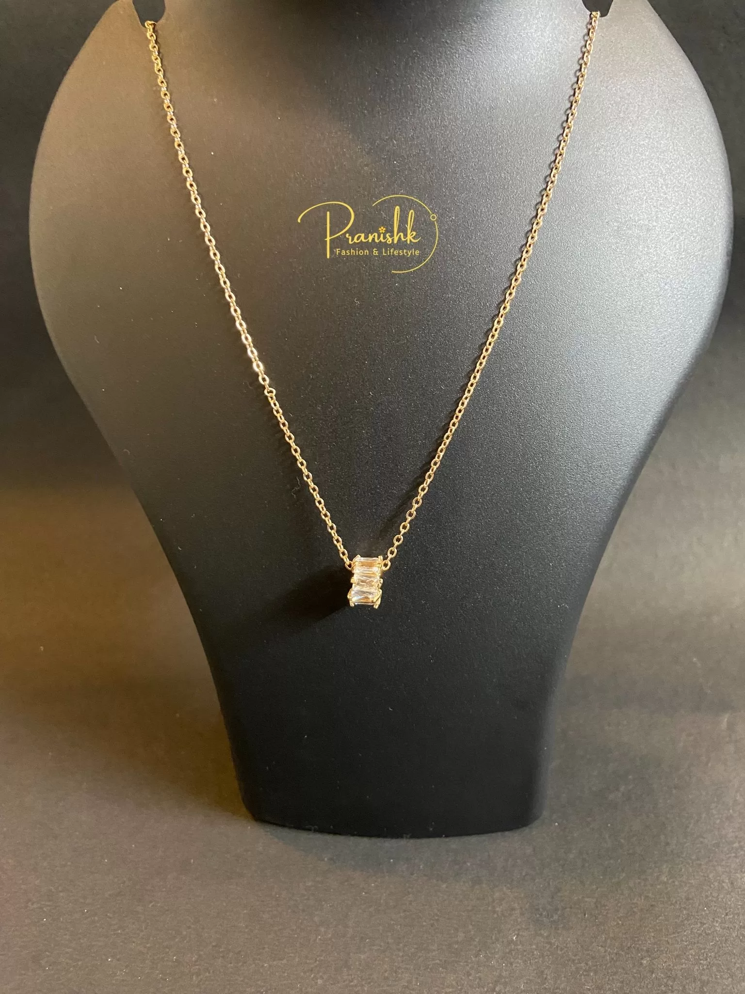 Gold Cute Little Circle With Crystal Pendant - Pendants | Laadosa Creations
