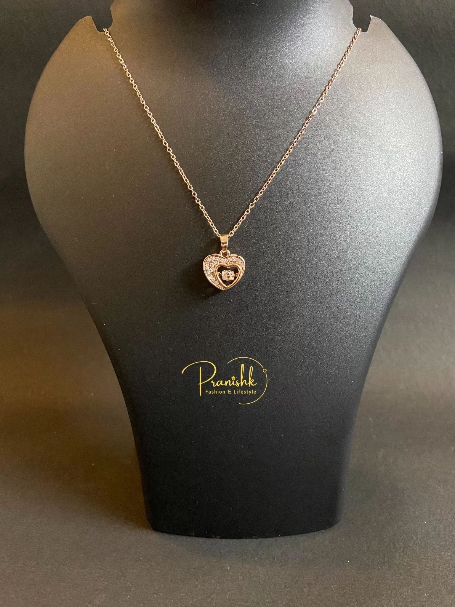 Cute Little Heart With Mini Crystal Pendant - Pendants | Laadosa Creations