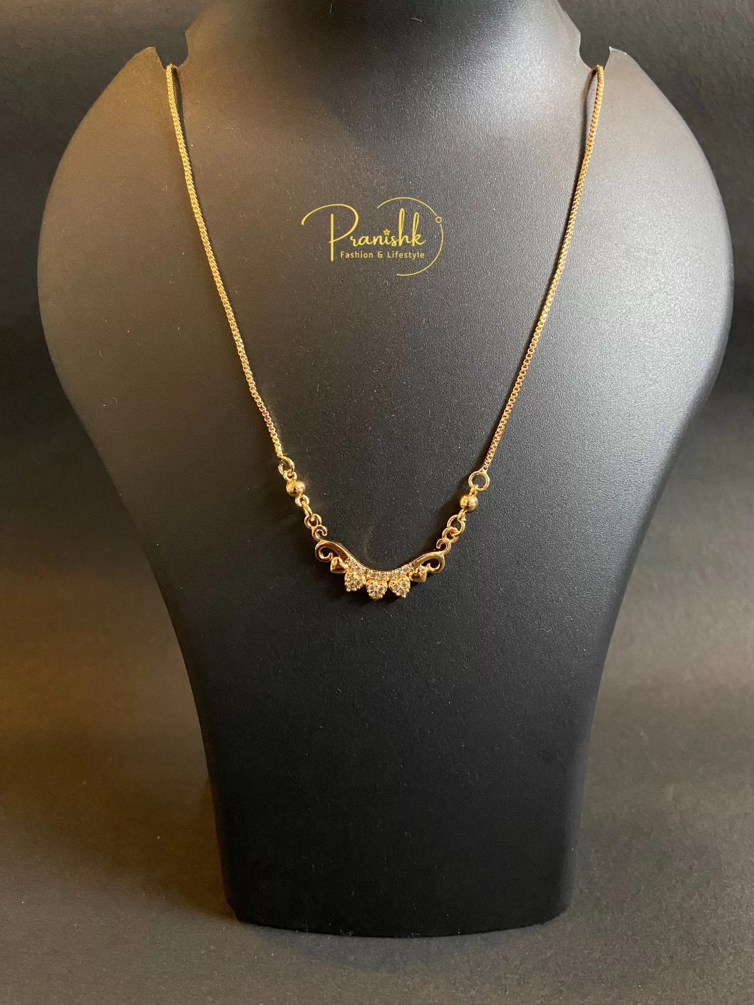 Gold American Diamond Penant - Pendants | Laadosa Creations