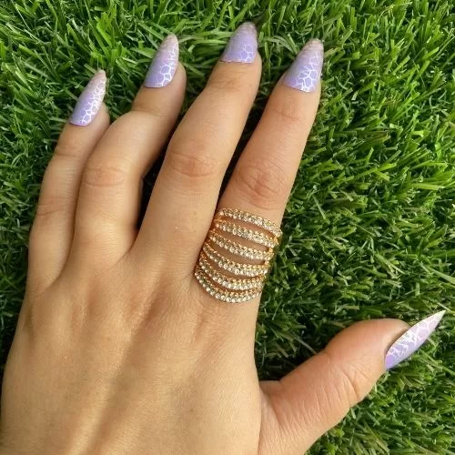 Adjustable Studded Multi-Layer Ring Image 2