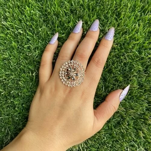 Adjustable Crystal Stone Rings Image 5