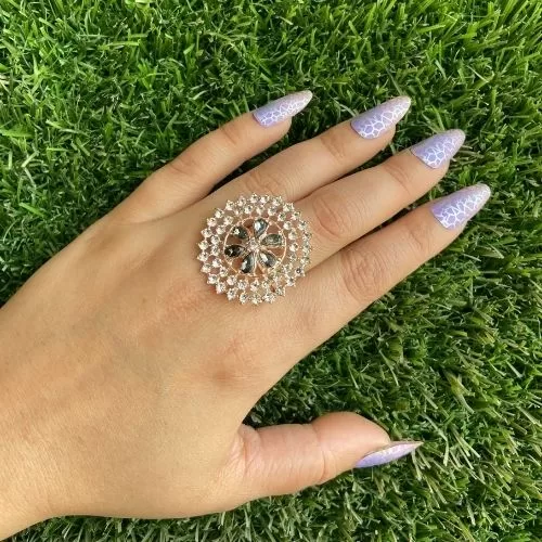 Adjustable Crystal Stone Rings - Grey - Rings | Laadosa Creations