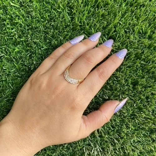 Single Line Stone Studded Curve Design - Rings | Laadosa Creations