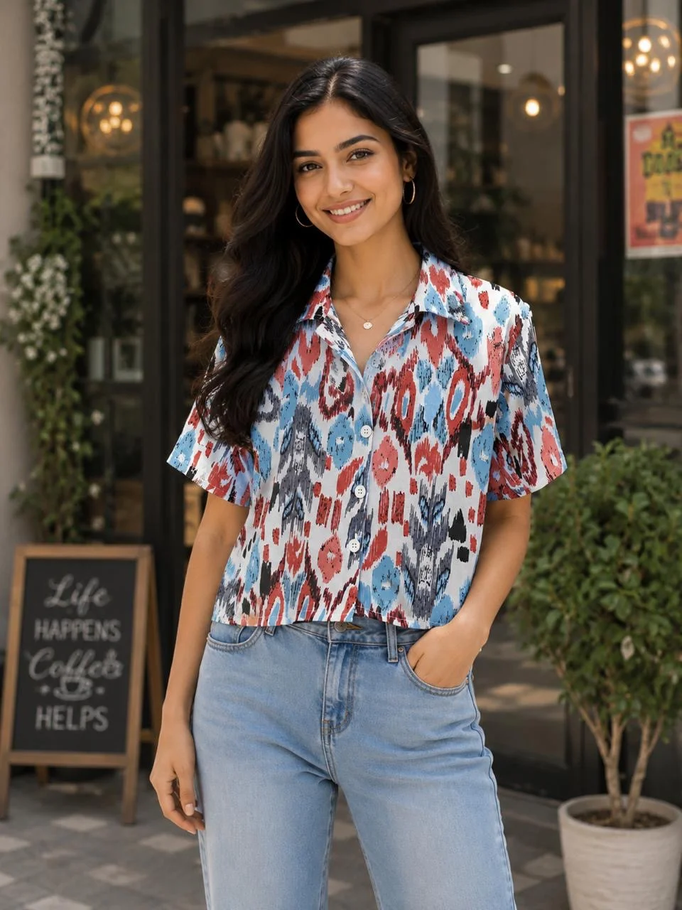 Peach Cotton Silk Top